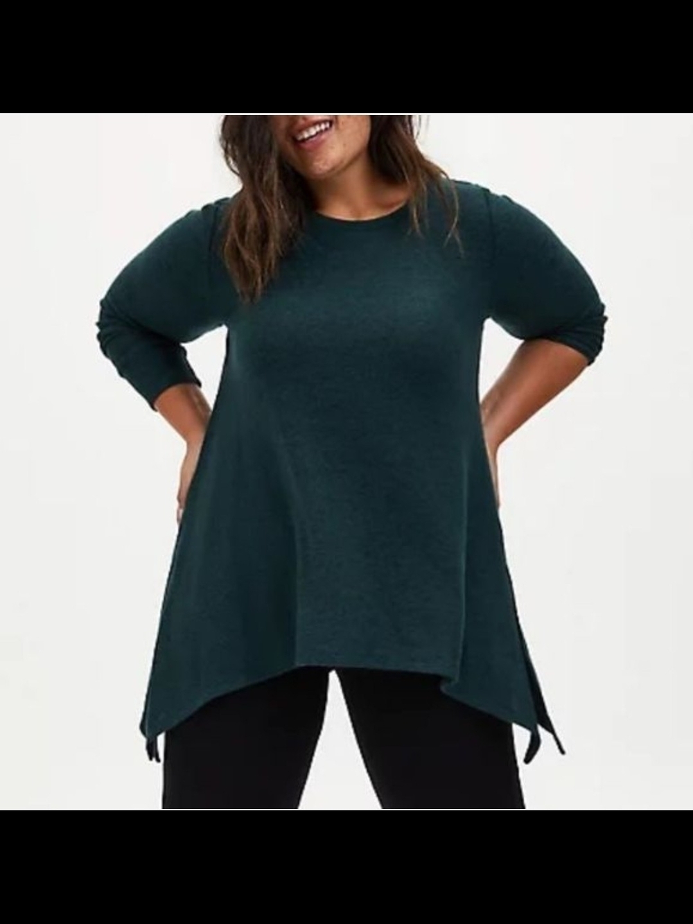 Torrid NWOT Lattice V-Back Long Sleeve Tunic